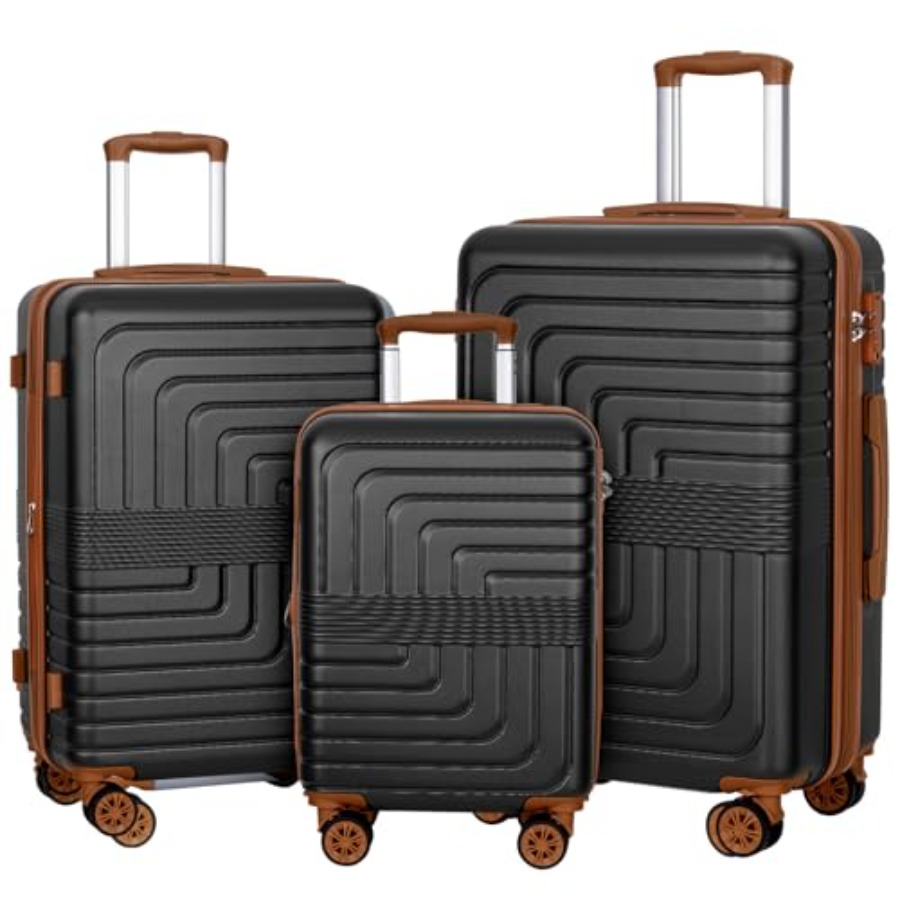 Expandable Hard Shell Luggage Set - 3개로 구성된 확장형 여행 가방 세트(20/24/28인치),