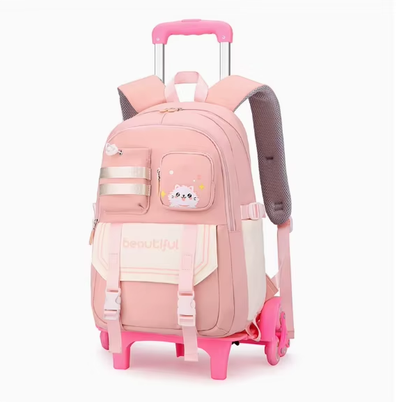 Foldable Rolling Luggage Bag - 어린이 학교용 롤링 백팩 십대 소녀용