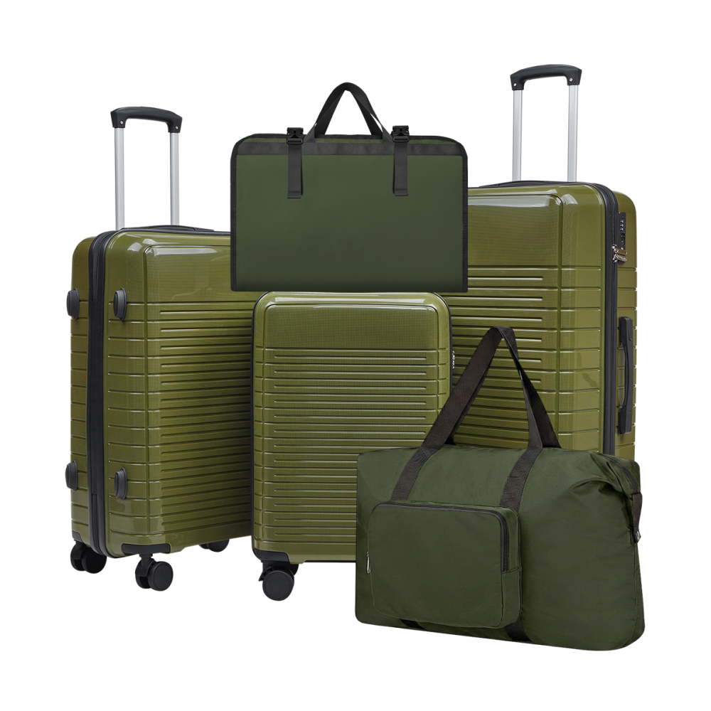 Foldable Rolling Luggage Bag - 5개 세트의 PP 재질 하드 셸