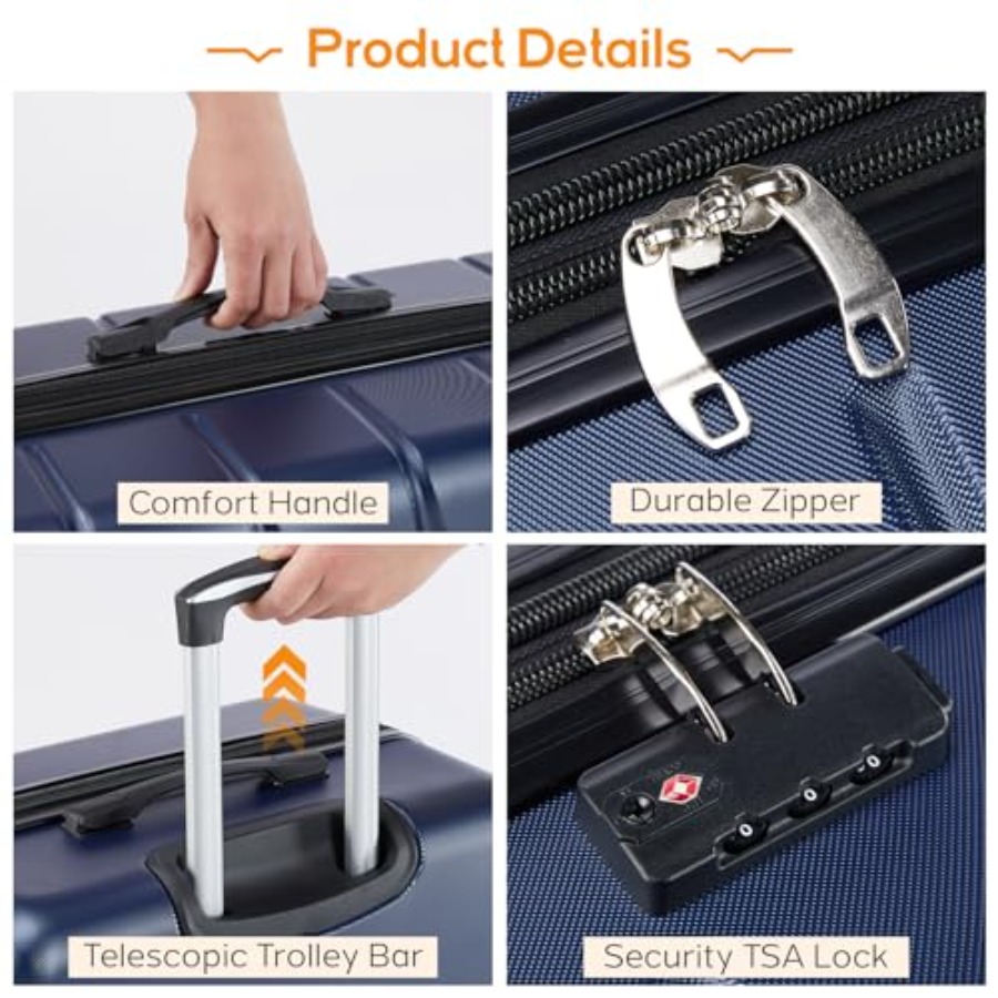여행용 3피스 러기지 세트: 하드쉘 확장형 경량 롤링  - Expandable Hard Shell Luggage Set 리뷰 및 가격