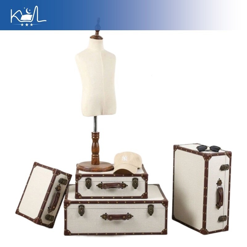빈티지 린넨 원단 수납 트렁크, 빈티지풍 대용량 휴대용 - Retro Vintage Trunk Suitcase 리뷰 및 가격