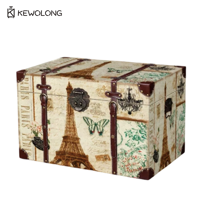 빈티지 체크무늬 나무 수납함, 레트로 체크 패턴 여행용 - Retro Vintage Trunk Suitcase 리뷰 및 가격