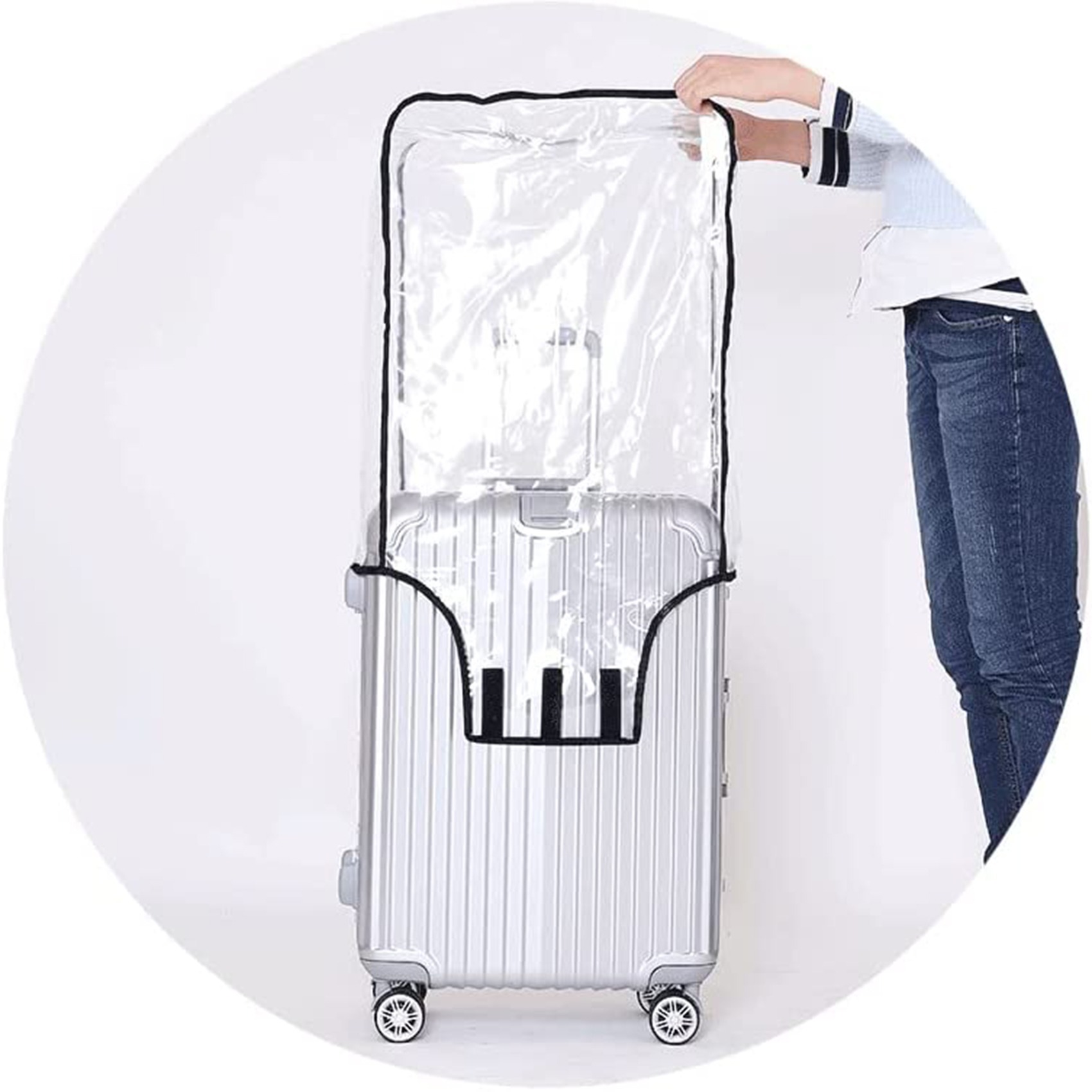 새로운 풀 투명 여행용 가방 보호 커버 방수 방진 내구 - Waterproof Suitcase Cover Protector 리뷰 및 가격