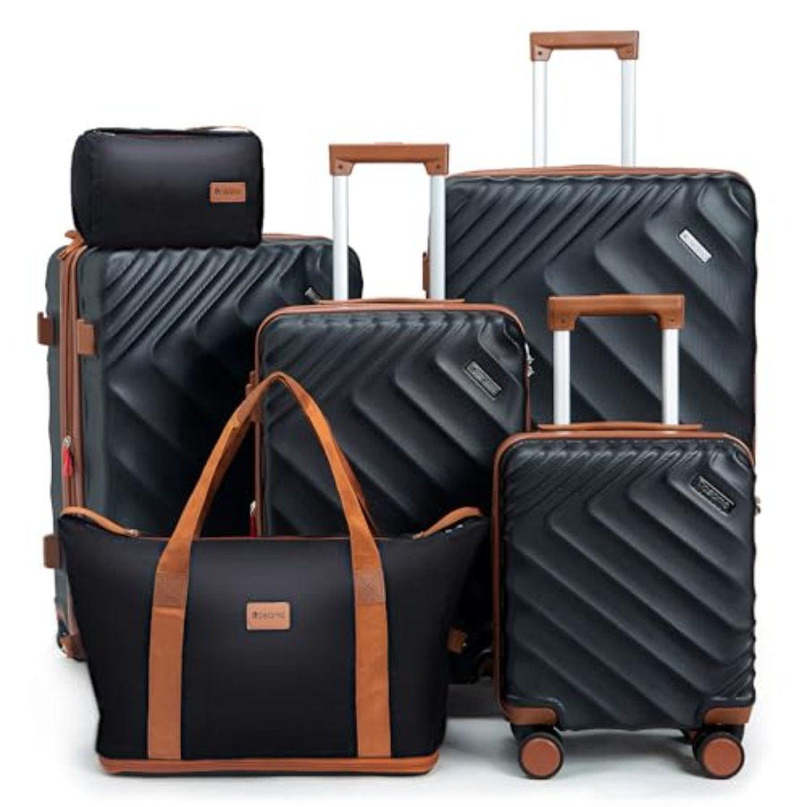 6피스 하드쉘 확장형 여행가방 세트, 항공사 승인 기내 - Expandable Hard Shell Luggage Set 리뷰 및 가격