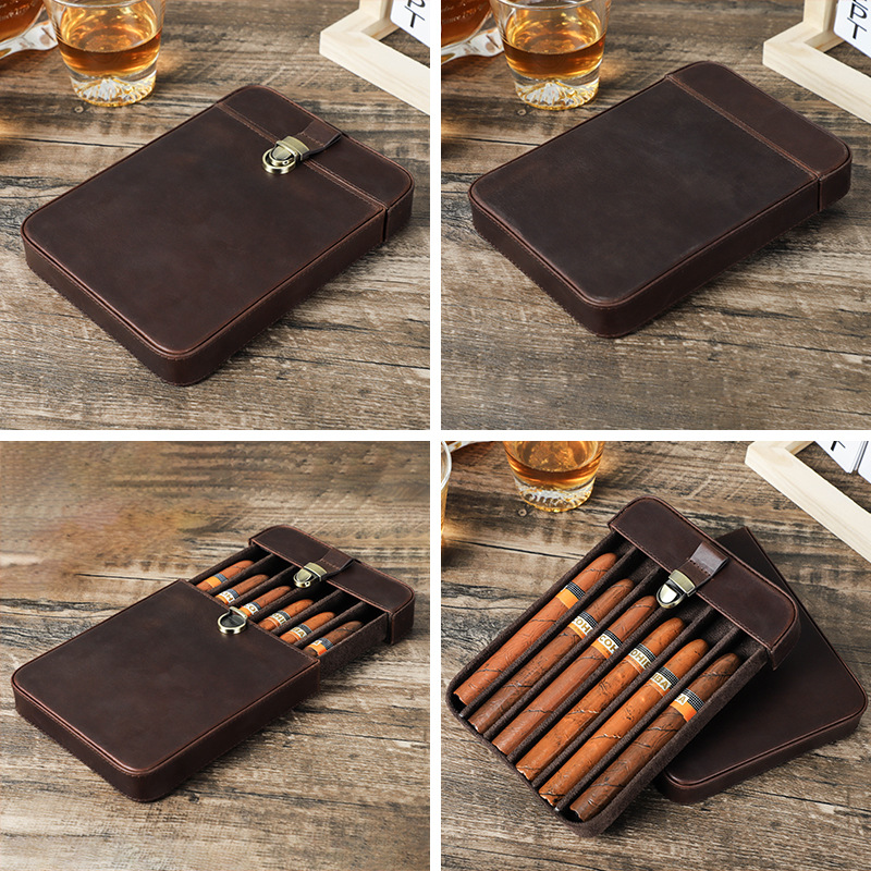고급 천연 가죽 휴대용 시가 케이스 홀스터 여행용 휴미 - Travel Bags 리뷰 및 가격