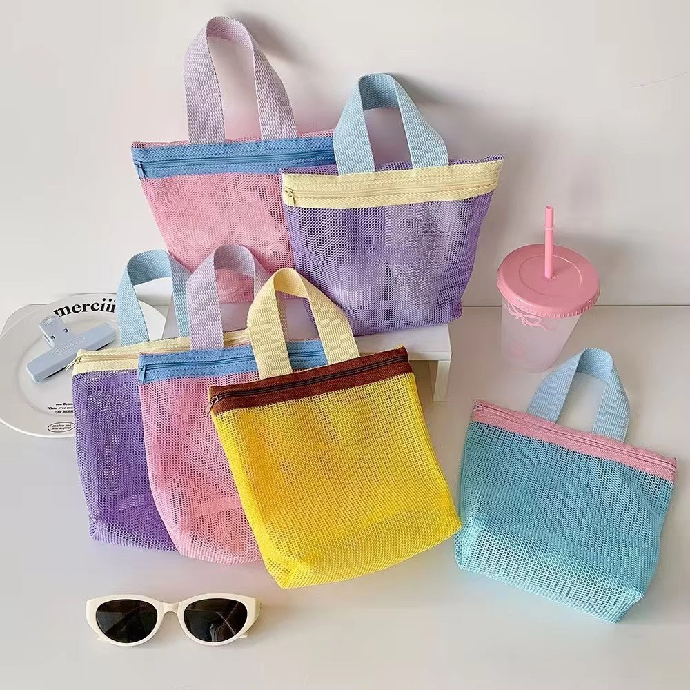 새로운 도파민 메쉬 세면 용품 가방 투명 휴대용 화장품 - Handbags 리뷰 및 가격