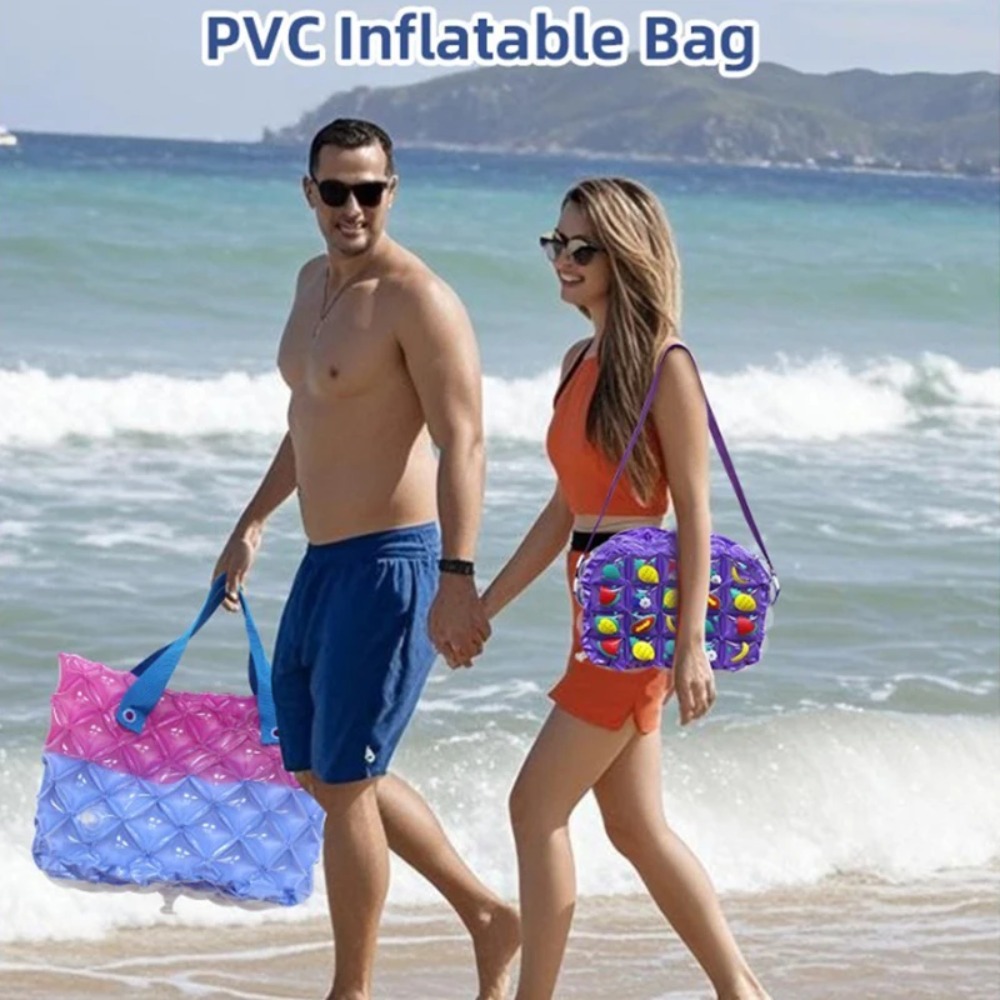 해변 휴가 PVC 스탬프 인쇄 풍선형 크로스백 외출용  - Handbags 리뷰 및 가격