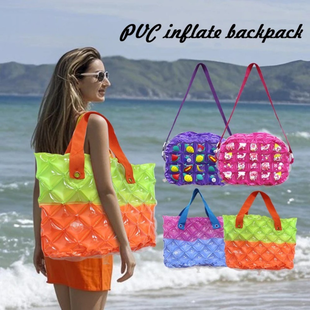 해변 휴가 PVC 스탬프 인쇄 풍선형 크로스백 외출용  - Handbags 리뷰 및 가격