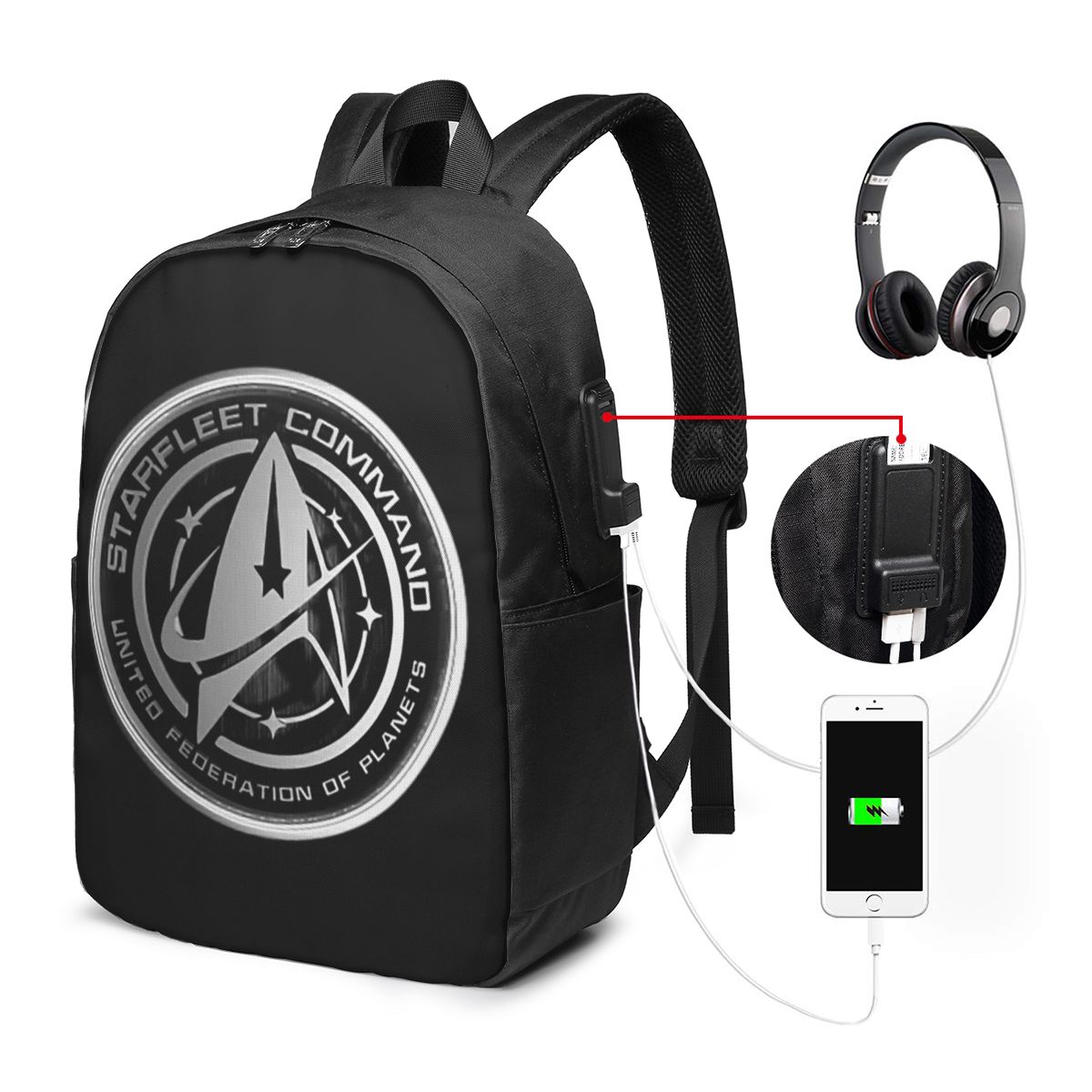 스타 트렉 공상 과학 TV 시리즈 배낭 여행 노트북 가 - Backpacks 리뷰 및 가격